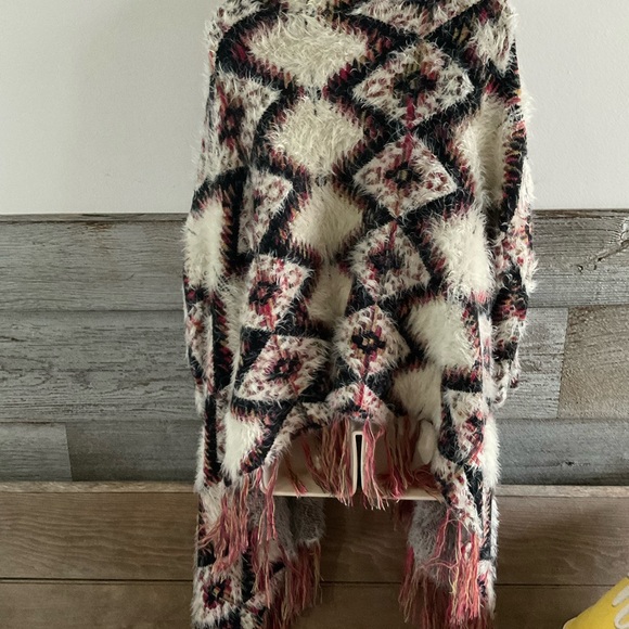 Simply Couture boho southwest soft flowy fringe open cardigan size small (N1) - Picture 4 of 8